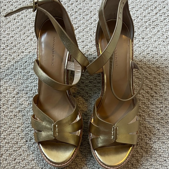 Gold Strappy Sandals - Picture 7 of 9